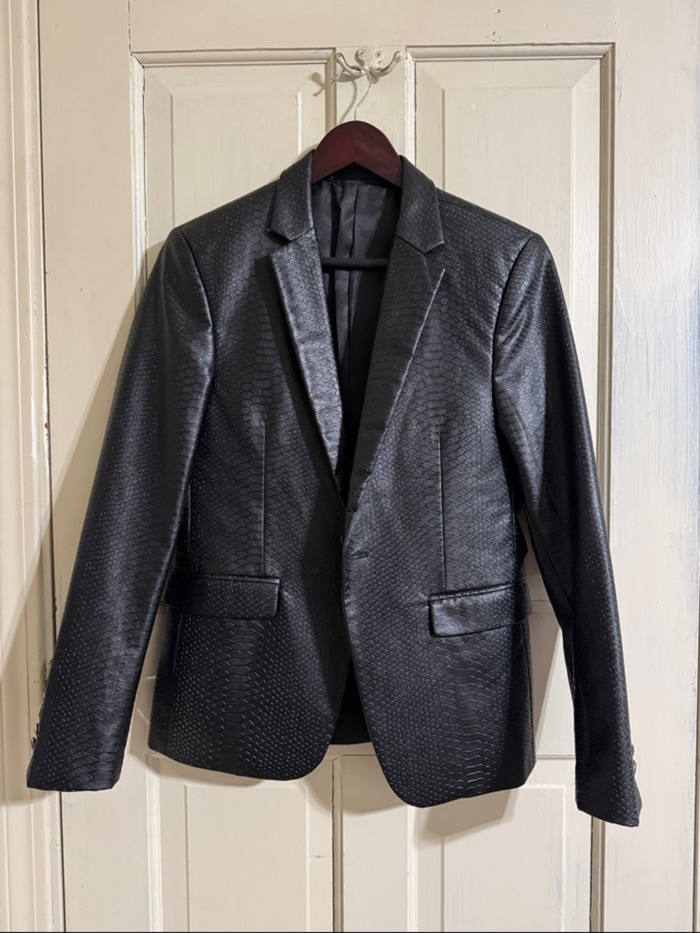 Black Men's Textured Blazer - Classic Evening Jacket